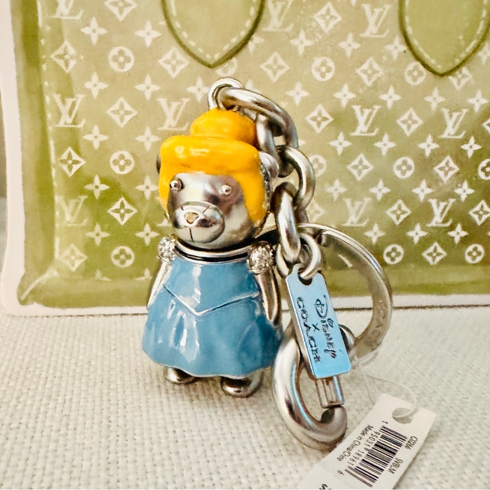 Coach Disney Bear Key Holder - Yellow and Blue - Picture 2 of 10